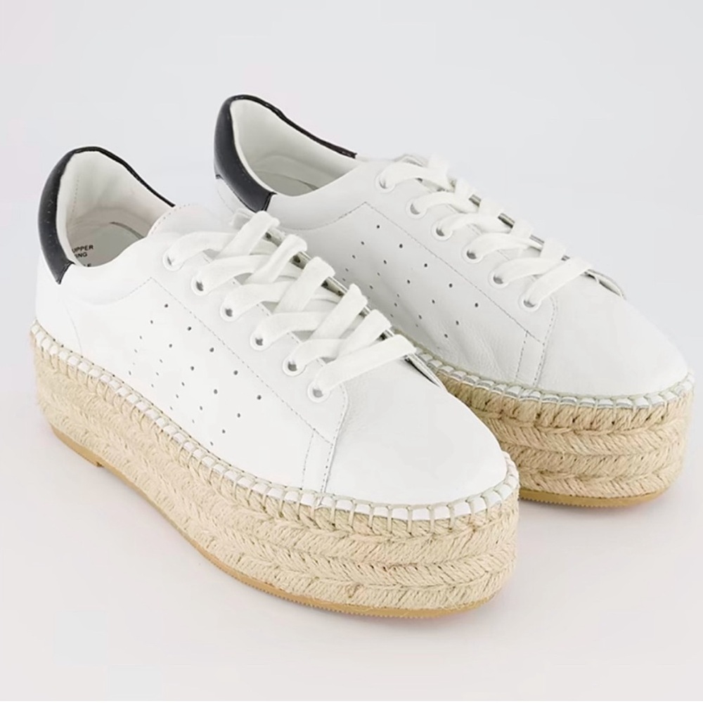 Steve Madden White and Black Platform Sneakers
